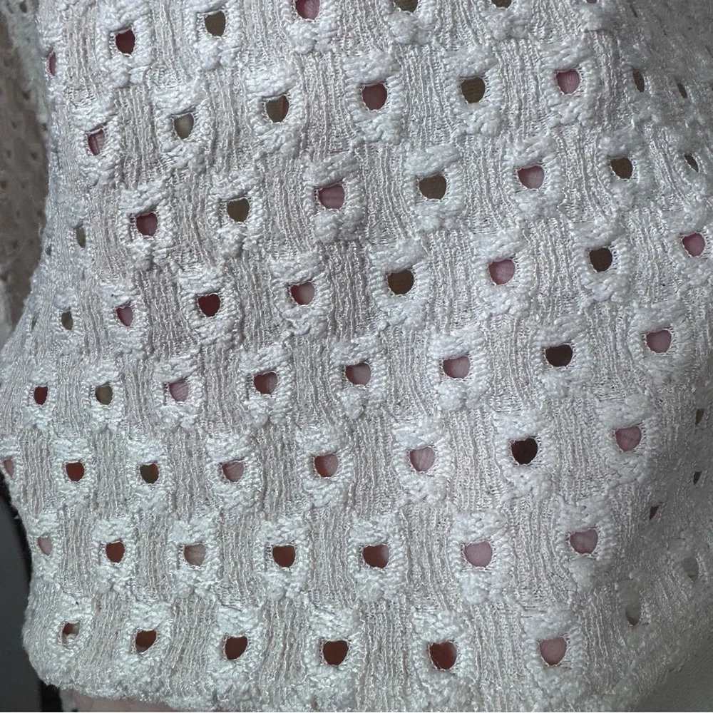 H&M Cream Eyelet Collared Cottage Blouse